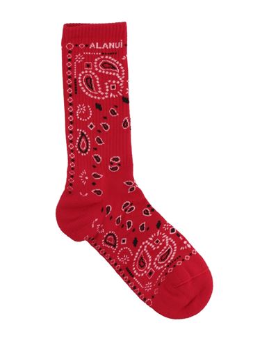 Alanui Woman Socks & Hosiery Red Size Onesize Cotton, Polyamide, Elastane