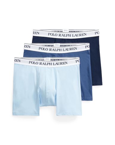 Polo Ralph Lauren Stretch Cotton Boxer Brief 3-pack Man Boxer Navy Blue Size L Cotton, Elastane