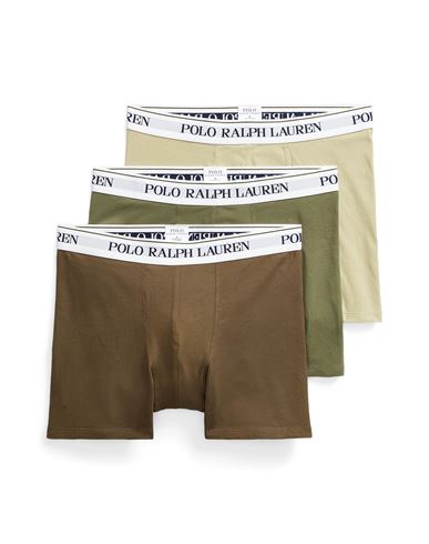 Shop Polo Ralph Lauren Stretch Cotton Boxer Brief 3-pack Man Boxer Military Green Size L Cotton, Elastane