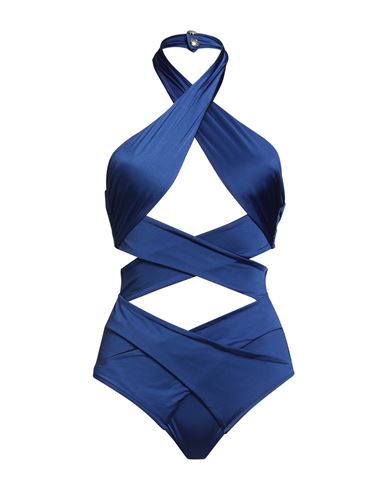 Balmain Woman One-piece Swimsuit Blue Size 6 Polyamide, Elastane