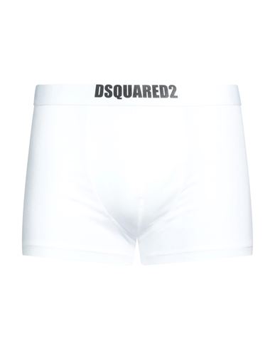 Dsquared2 Man Boxer White Size L Cotton, Elastane