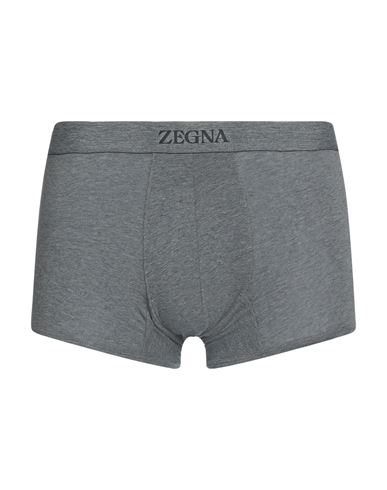 Zegna Man Boxer Lead Size 3xl Cotton, Elastane In Grey