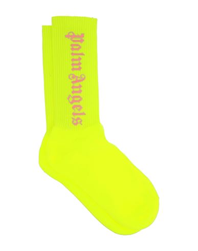 Shop Palm Angels Classic Logo Socks Woman Socks & Hosiery Yellow Size L/xl Cotton, Elastane