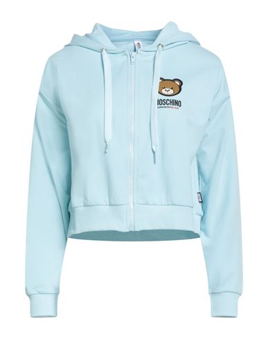 Moschino Underwear Woman Sweatshirt Sky Blue Size M Cotton, Elastane In Blue