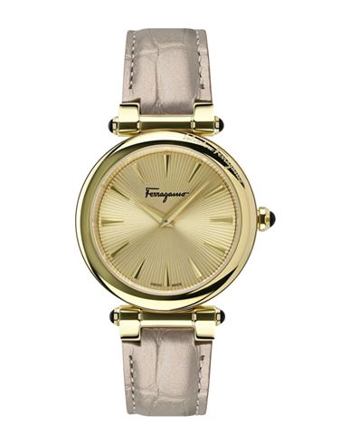 Ferragamo Idillio Leather Watch Woman Wrist Watch Gold Size Onesize Stainless Steel