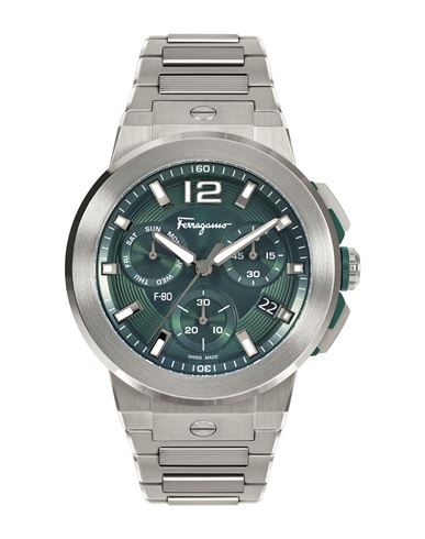 Ferragamo F-80 Titanium Tech Bracelet Watch Man Wrist Watch Grey Size Onesize Stainless Steel In Grey