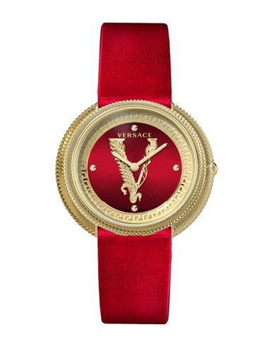 Versace Thea Leather Watch Woman Wrist Watch Gold Size Onesize Stainless Steel