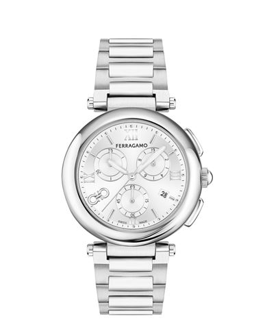 Ferragamo Legacy Chronograph Watch In Silver