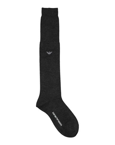 Shop Emporio Armani Man Socks & Hosiery Steel Grey Size 6-8 Virgin Wool, Polyamide