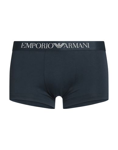 Shop Emporio Armani Man Boxer Navy Blue Size L Cotton, Elastane, Polyamide, Polyester
