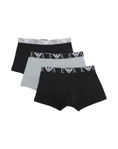 Emporio Armani Men's Knit 3-pack Tr Man Boxer Black Size M Cotton, Elastane