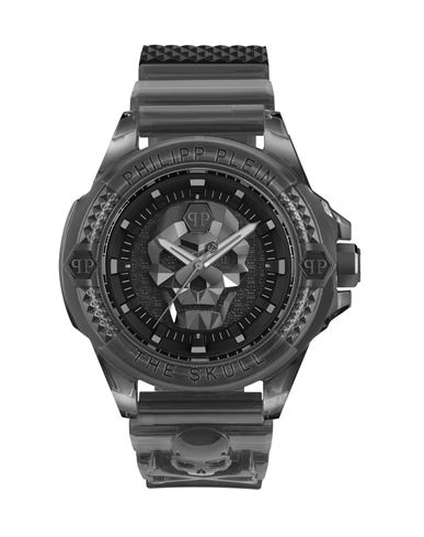 Philipp Plein Men's The $kull Gray Transparent Silicone Strap Watch 45mm In Transparent Grey