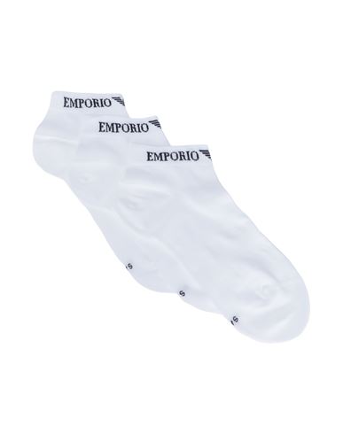 Shop Emporio Armani Men's Knit Sneaker S Man Socks & Hosiery White Size S/m Cotton, Polyamide, Elastane