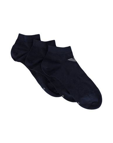 Shop Emporio Armani Men's Knit Sneaker S Man Socks & Hosiery Navy Blue Size S/m Cotton, Polyamide, Elasta