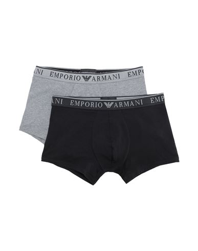 Emporio Armani Men's Knit 2-pack Tr Man Boxer Black Size L Cotton, Elastane