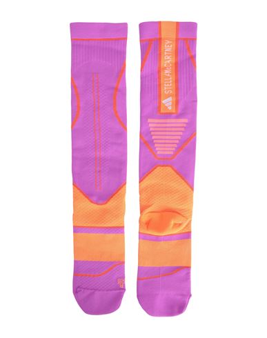 Adidas By Stella Mccartney Asmc High Socks Woman Socks & Hosiery Mauve Size L Recycled Polyamide, Re In Purple