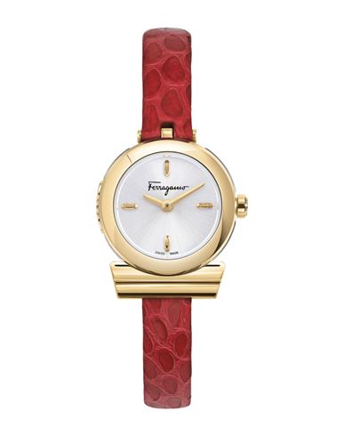 Ferragamo Gancino Leather Watch Woman Wrist Watch Gold Size - Snakeskin