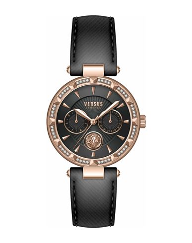Versus Versace Sertie Crystal Multifunction Watch Woman Wrist Watch Rose Gold Size - Stainless Steel In Burgundy