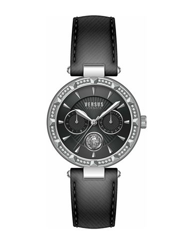 Versus Versace Sertie Crystal Multifunction Watch Woman Wrist Watch Black Size - Stainless Steel In Blue
