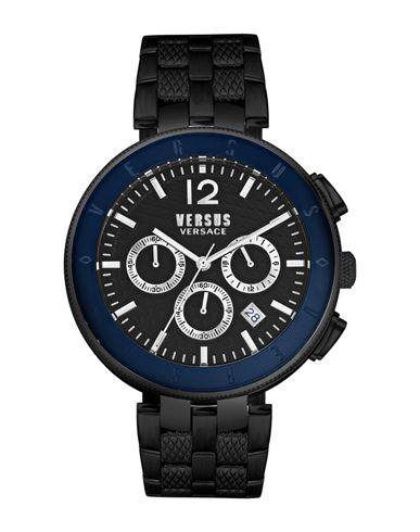Versus Versace Logo Gent Chrono Bracelet Watch Man Wrist Watch Black Size - Stainless Steel