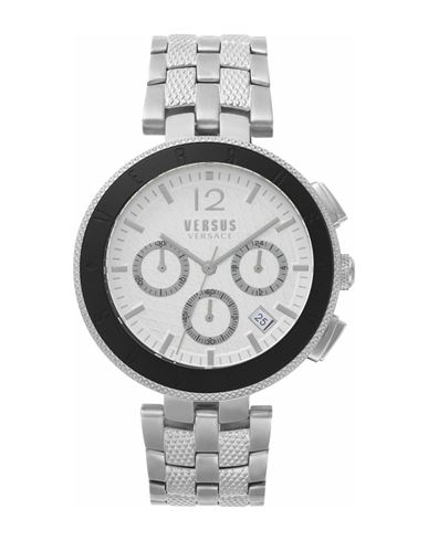 Versus Versace Logo Gent Chrono Bracelet Watch Man Wrist Watch Silver Size - Stainless Steel