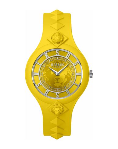 Versus Versace Fire Island Studs Strap Watch Woman Wrist Watch Yellow Size - Stainless Steel