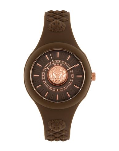 Versus Versace Fire Island Lion Strap Watch Woman Wrist Watch Brown Size - Stainless Steel