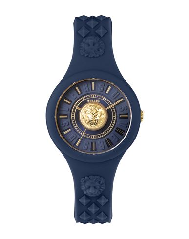 Versus Versace Fire Island Lion Strap Watch Woman Wrist Watch Blue Size - Stainless Steel