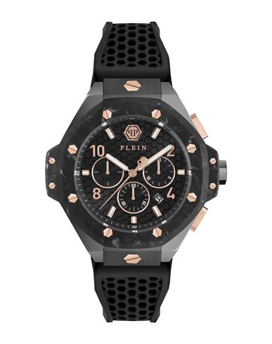 Philipp Plein Plein Chrono Royal Silicone Watch Man Wrist Watch Black Size - Stainless Steel