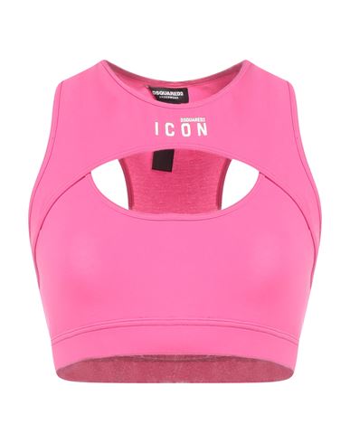 DSQUARED2 DSQUARED2 WOMAN TOP FUCHSIA SIZE 6 COTTON, ELASTANE 