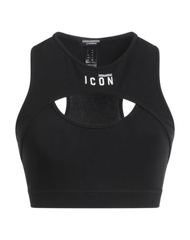 Dsquared2 Woman Top Black Size 6 Cotton, Elastane In Black