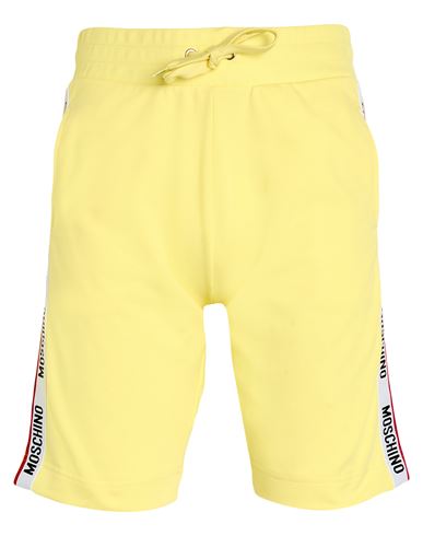 Moschino Underwear Man Shorts & Bermuda Shorts Yellow Size L Cotton, Elastane