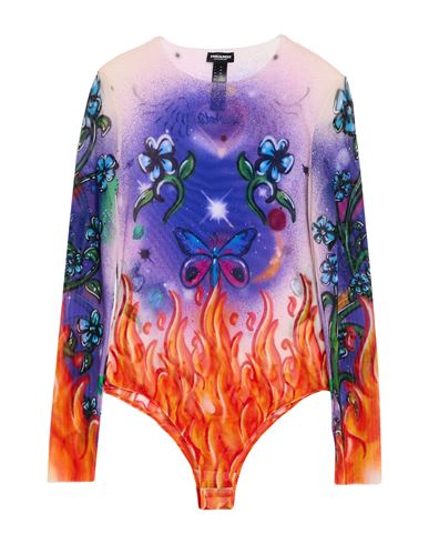 Dsquared2 Underwear Woman Bodysuit Purple Size M Polyamide, Elastane