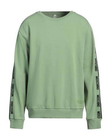 Moschino Man Sweatshirt Light Green Size S Cotton, Elastane