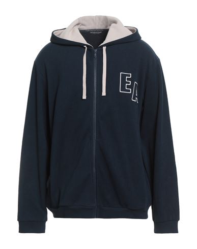 Emporio Armani Underwear Man Sweatshirt Midnight Blue Size Xl Cotton, Polyester In Blue