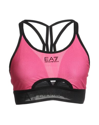 Ea7 Woman Top Fuchsia Size L Polyester, Elastane, Polyamide In Pink
