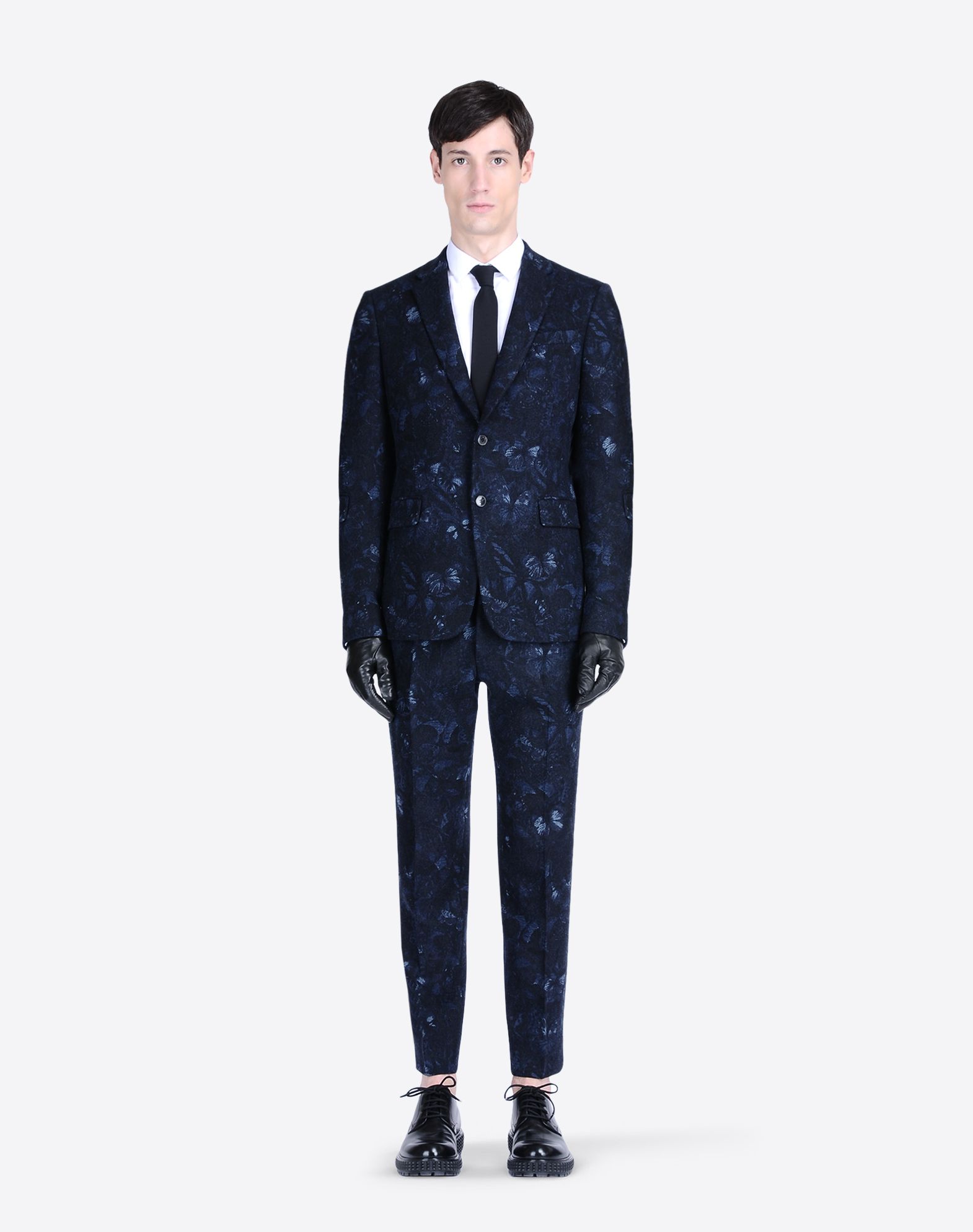 Valentino Uomo Suit In Navy Camubutterfly Tweed, Suits for Men ...