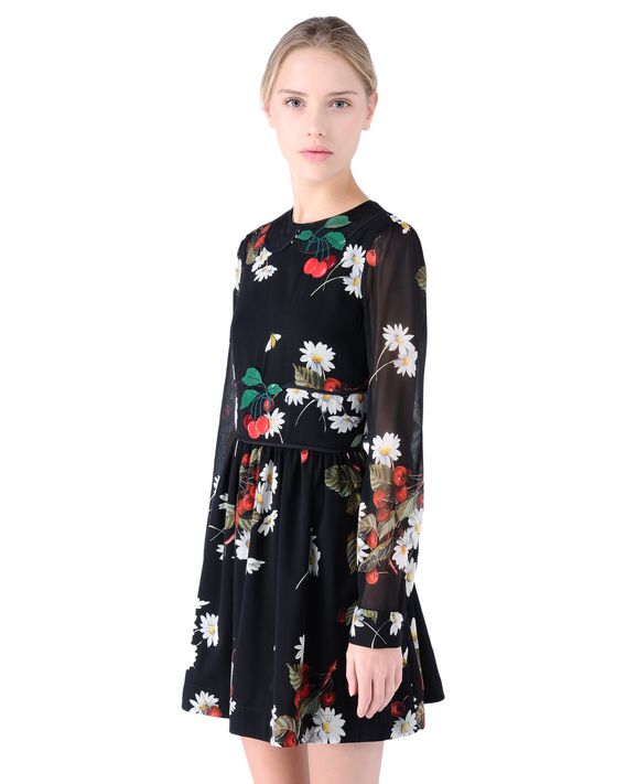 REDValentino Daisies And Cherries Printed Silk Dress - Dress for Women ...