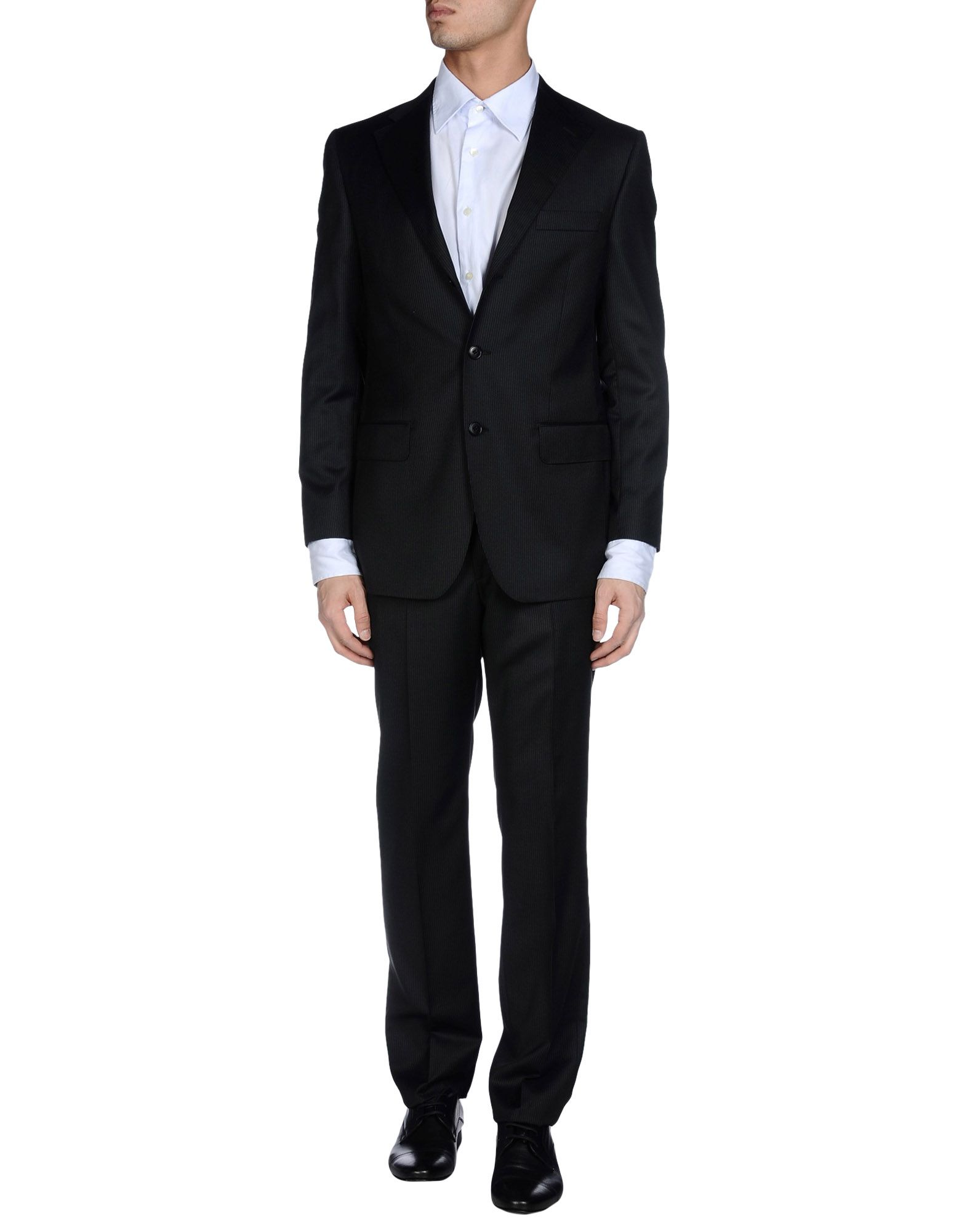 《送料無料》LUIGI BIANCHI Mantova メンズ スーツ ブラック 52 バージンウール 100%