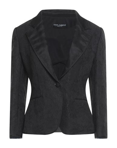 Woman Blazer Black Size 4 Silk, Polyester, Polyamide, Cotton, Acrylic