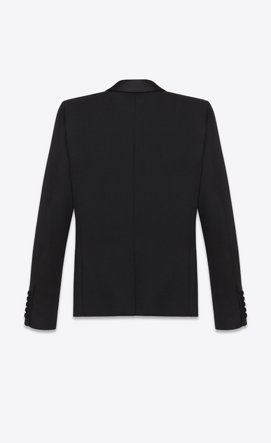 SAINT LAURENT Giacca Smoking D giacca monopetto iconic le smoking nera in lana vergine a texture grain de poudre b_V4