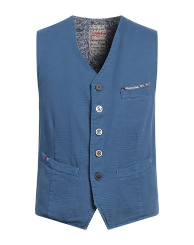 Bob Man Vest Slate Blue Size 42 Cotton, Elastane