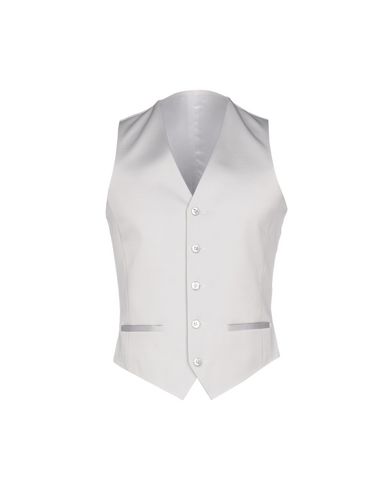 Man Tailored Vest Light grey Size 34 Polyester, Virgin Wool