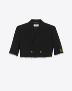 SAINT LAURENT Vestes de smoking D Veste spencer officier déstructurée oversize noire f