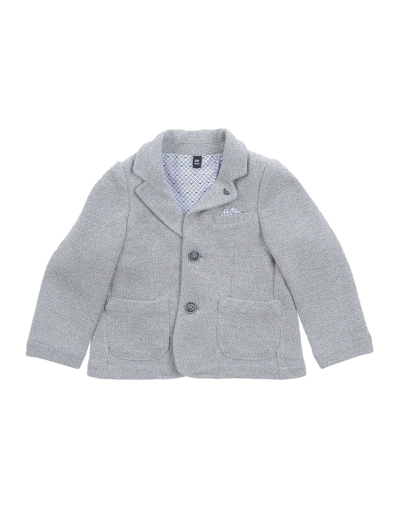 《セール開催中》ARMANI JUNIOR ボーイズ 0-24 ヶ月 テーラードジャケット グレー 9 ポリエステル 74% / コットン 17% / レーヨン 9%