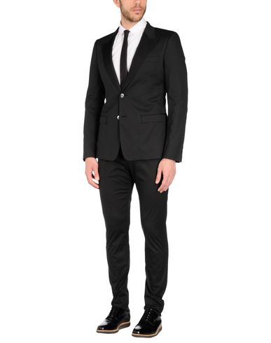 Man Suit Black Size 42 Cotton, Polyamide, Silk, Elastane