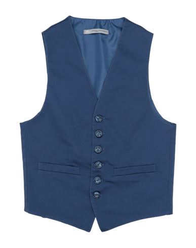 Daniele Alessandrini Babies'  Toddler Boy Tailored Vest Slate Blue Size 4 Cotton, Elastane