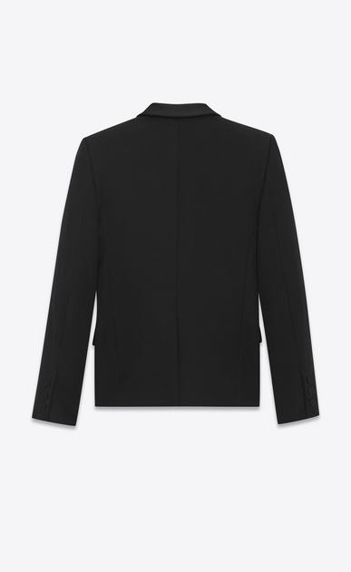 SAINT LAURENT Giacca Smoking D Giacca Iconic LE SMOKING monopetto nera a texture grain de poudre b_V4