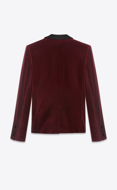 SAINT LAURENT Giacca Smoking D Giacca Iconic LE SMOKING monopetto burgundy in velluto b_V4