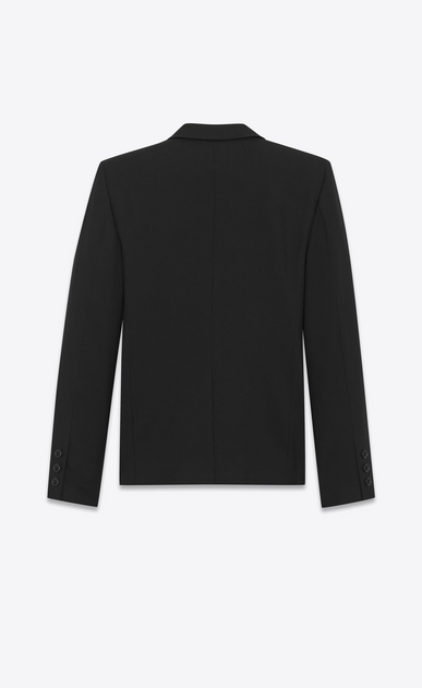 SAINT LAURENT Blazer D Giacca monopetto nera in gabardine b_V4